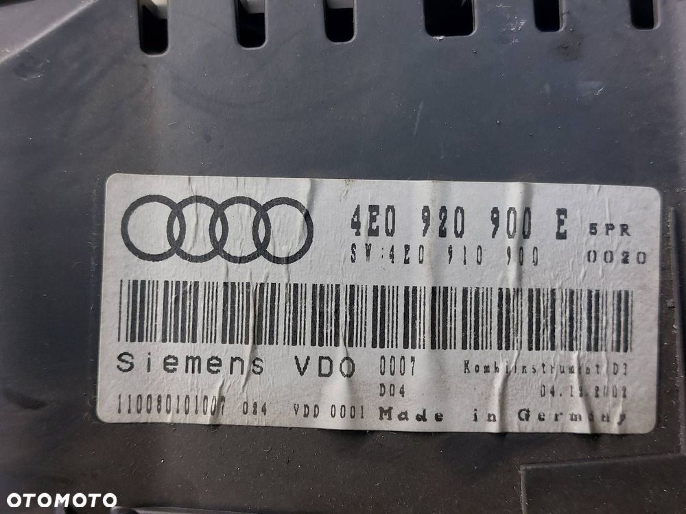 ZESTAW STARTOWY AUDI A8 D3 4.2 4E0907560 0261207256 3D0905865C 4E0920900E - 10