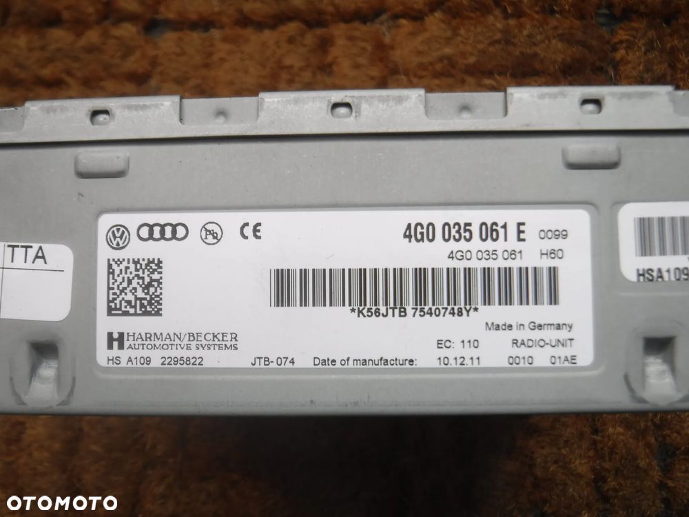 Audi A7 4G A6 C7 A8  wzmacniacz radia tuner 4G0035061E - 3