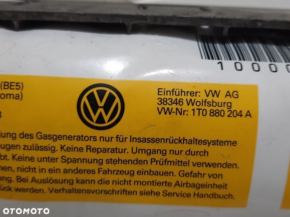 PODUSZKA POWIETRZNA AIRBAG SENSOR VW TOURAN 03-06 SLASK WYSYLKA VAT - 5
