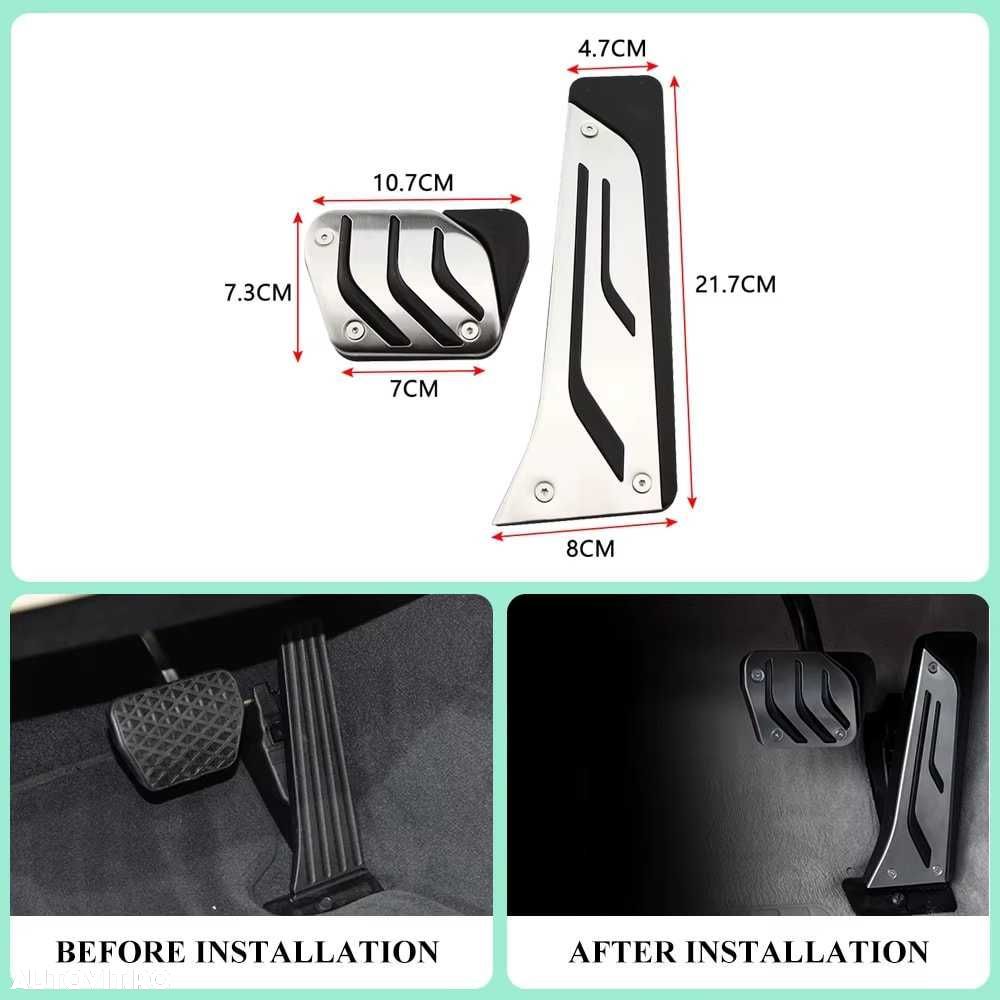 Ornamente Pedale Aluminiu Inox BMW E90 F20 F30 31 F10 F34 F36 F01 G30 - 3