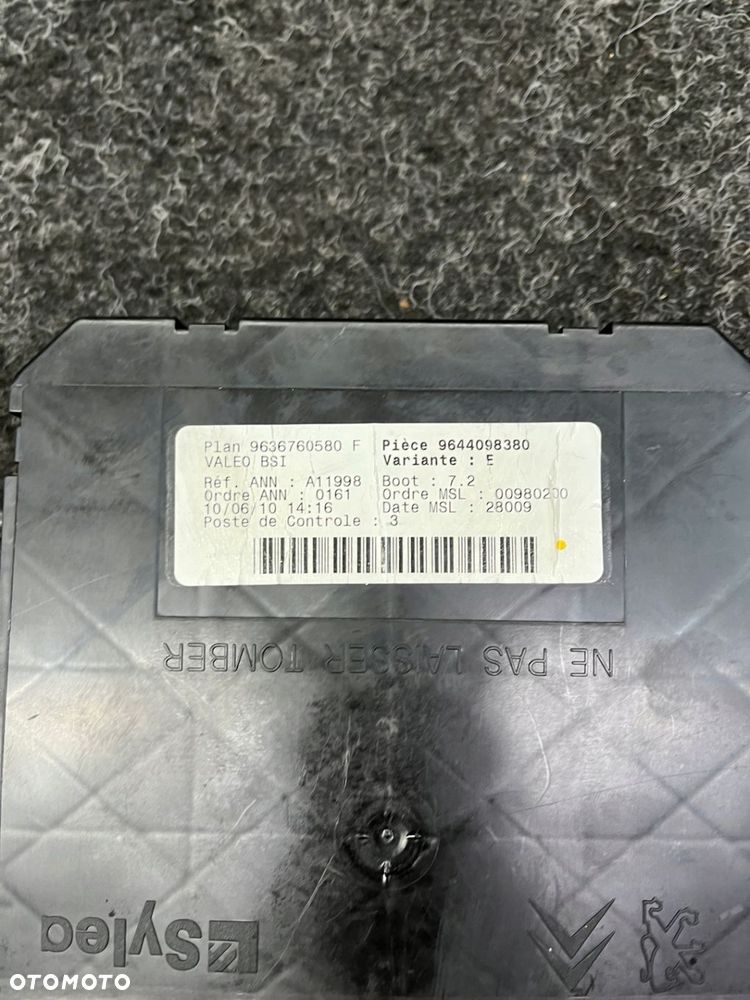 peugeot moduł BSI skrzynka bezpieczników 9644098380 - 5