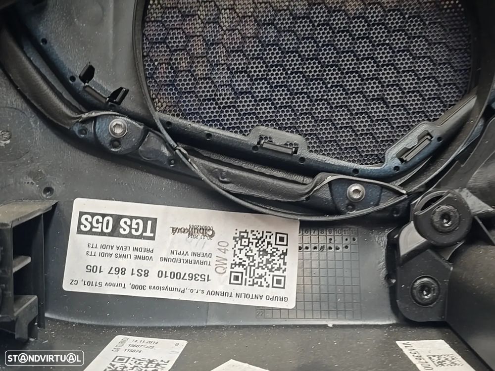 Quartela forra da porta esquerda originais para Audi TT 2016+ cabrio 8s - 8