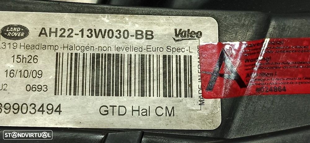 FAROL ESQUERDO LAND ROVER DISCOVERY 4 TDV6 S - 5