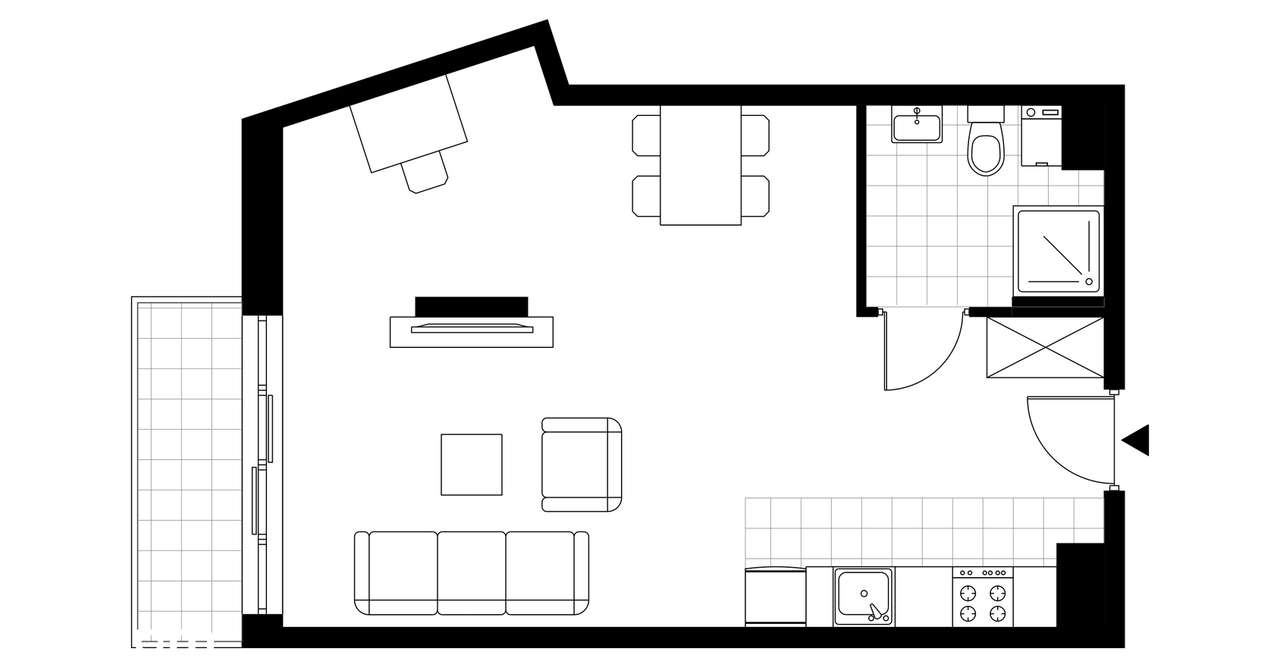 1-pokojowy apartament inwestycyjny 41m2 + balkon - Pełny obrazek: 4/9