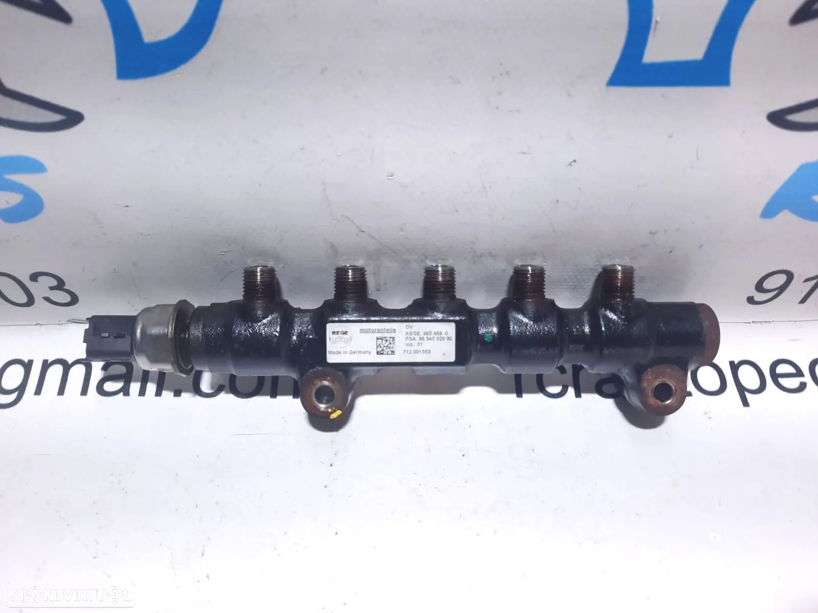 REGUA INJETOR INJETORES PEUGEOT 206 1.6 HDI 16V 109CV 9HZ 9654592680 207 307 407 3007 3008 CITROEN C5 C3 C4 PICASSO GRAND PICASSO INJECTOR INJECTORES - 1