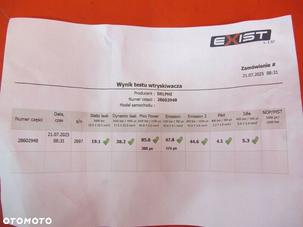 WTRYSKIWACZE DELPHI 2.0 BlueHDi 28602948 AHM DW10FUE 9674984080 4-SZTUKI - 7