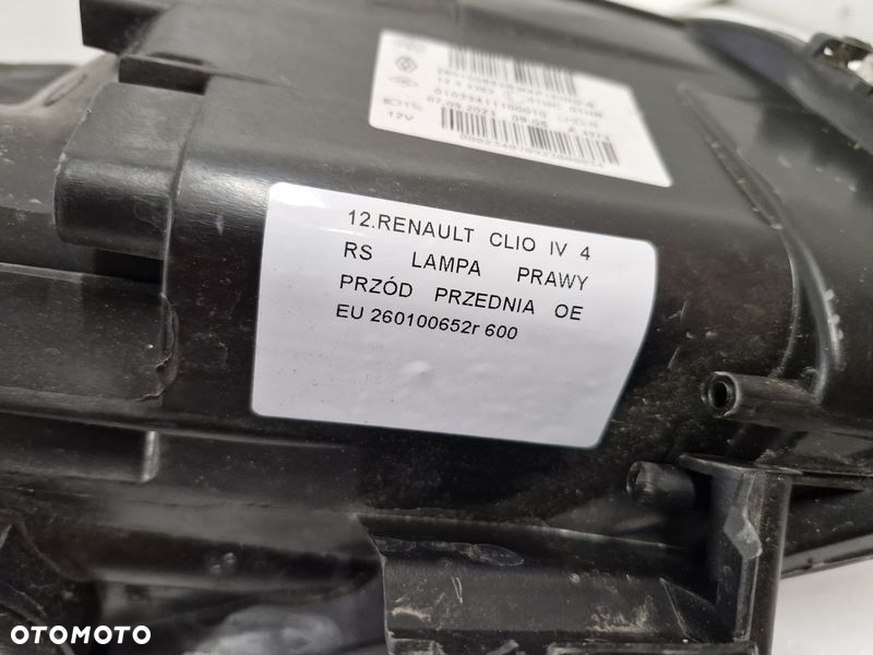 RENAULT CLIO 4 IV RS LAMPA PRAWY PRZÓD PRAWA PRZEDNIA REFLEKTOR EU OE 260100652R - 14