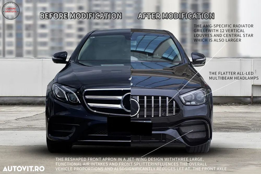 Kit Exterior Complet de Conversie Mercedes E-Class W213 (2016-2019) la Facelift 20- livrare gratuita - 20