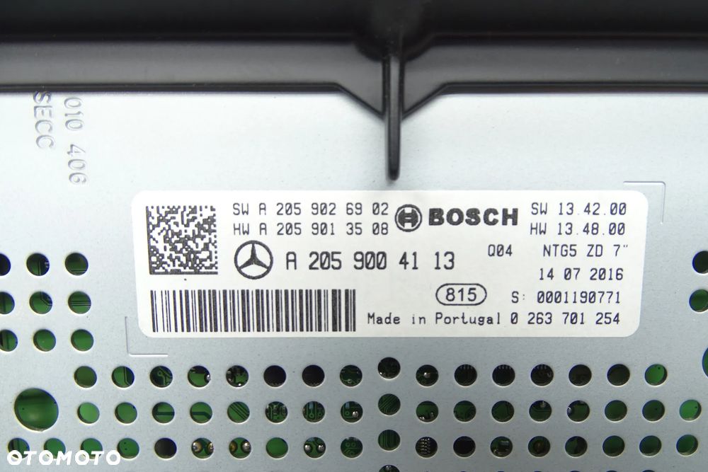 Mercedes C Klasa W205 Radio z wyświetlaczem A2059003729 A2059026902 - 5