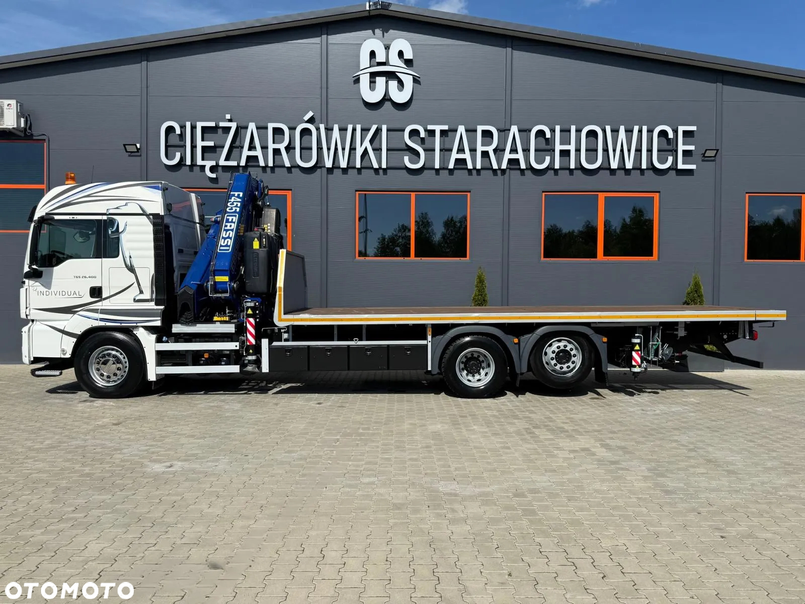 MAN TGS TGX 26.400 // E6 // 6x2 // platforma + FASSI F455RA.2.25 // Do przewozu kontenerów dzwig żuraw HDS kran crane laweta - 5