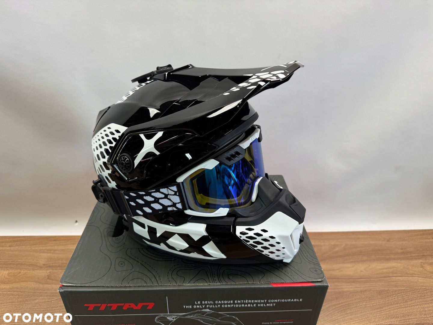 KASK MOTOCYKLOWY ENDURO CKX  Gogle Titan Black/White L - 2