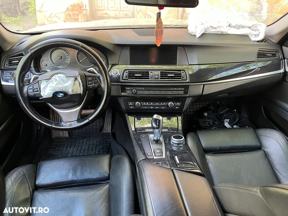 Interior complet piele negru Bmw Seria 5 F11 break non facelift 2011 semi electric incalzire Europa - 16