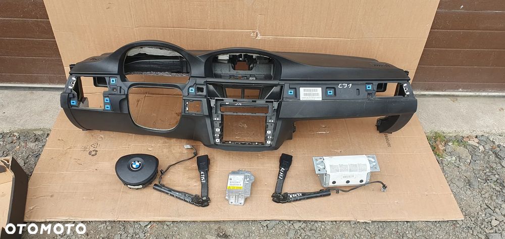Konsola AIRBAG pasy poduszki sensor pod NAVI BMW 3 E90 E91 komplet - 1
