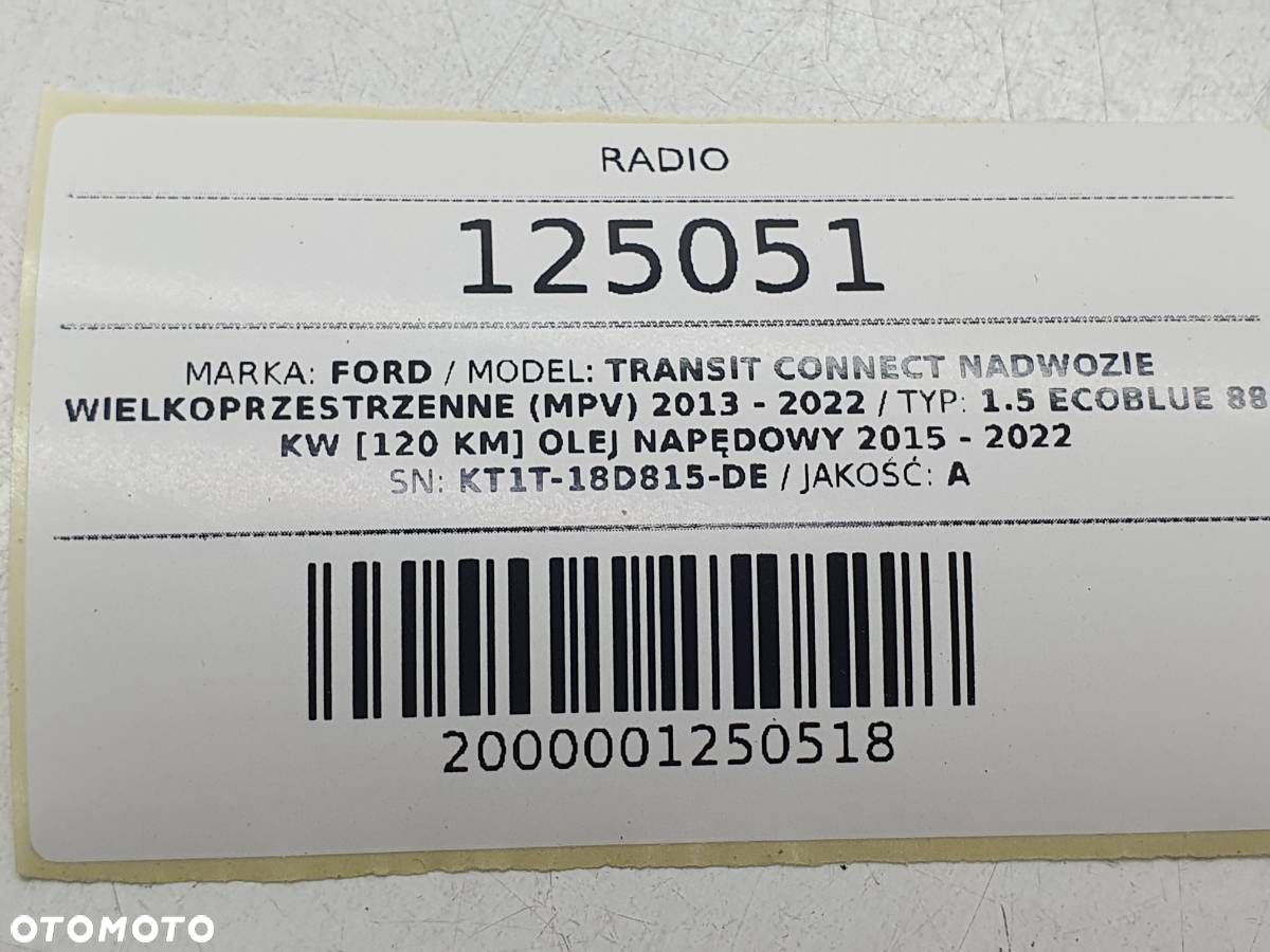 RADIO ODTWARZACZ CD FORD TRANSIT CONNECT MK2 KT1T-18D815-DE - 9