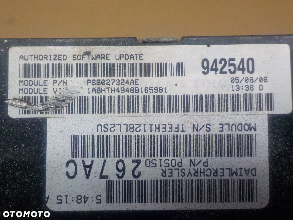 CHRYSLER GRAND VOYAGER 2.8 CRDI STEROWNIK KOMPUTER SILNIKA P68027324AE - 2