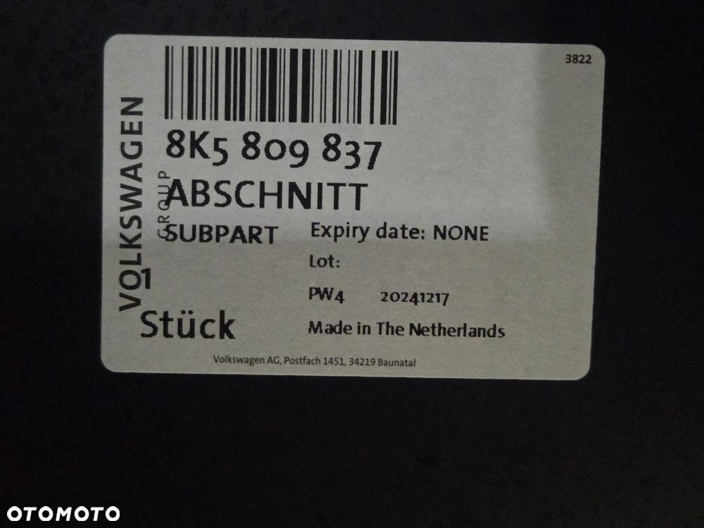 NOWY błotnik tył  AUDI A4 B8 sedan 8K5809837 - 4
