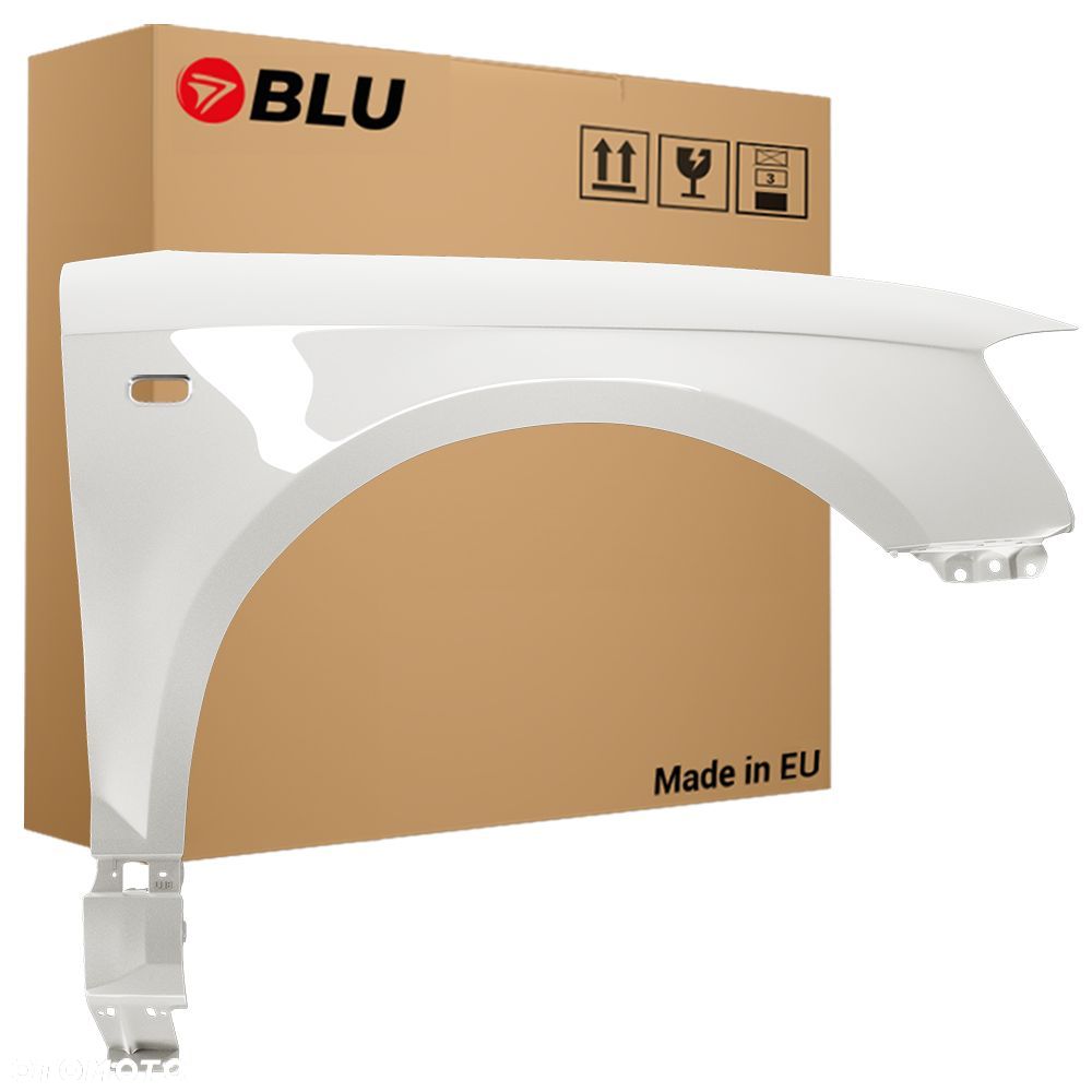 BLU Błotnik AUDI A3 8P LY9C prawy biały 03-08 przód ocynk IbisWeiss - 1