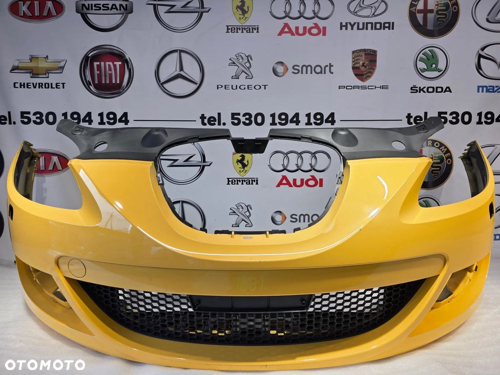 SEAT LEON 2 II 1P0 04-08 ŁADNY ZDERZAK PRZEDNI PRZÓD NA SPRYSKI KOLOR ŻÓŁTY NR 1P0807221H NR AUKCJI NZ1891 - 1