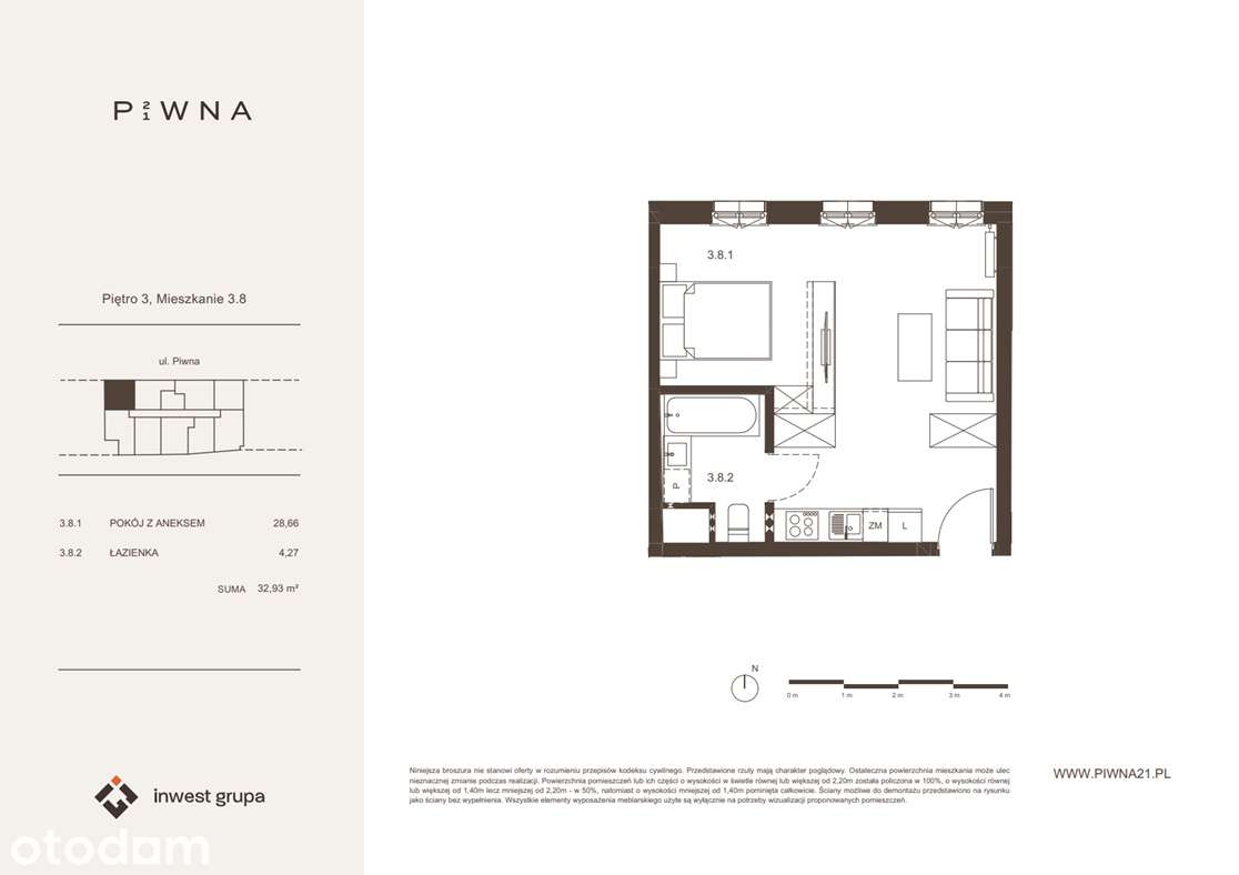 PIWNA 21 - Wrocław - kawalerka - plac Grunwaldzki- 3.8
