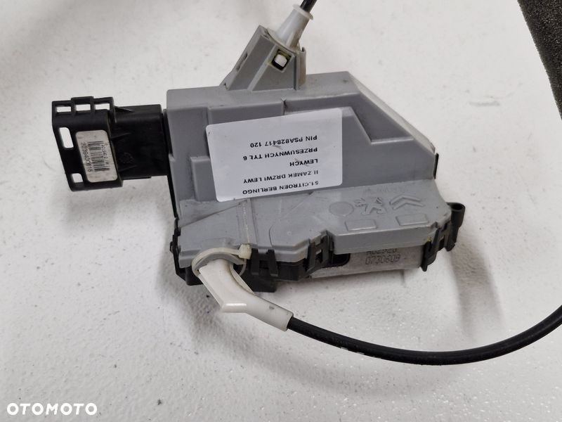citroen berlingo ii zamek drzwi lewy lewych przesuwnych tył 6 pin psa 828417 - 2