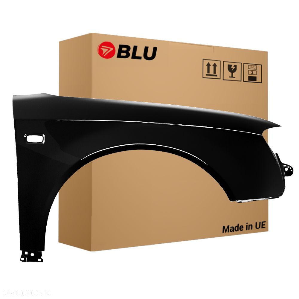 BLU Błotnik AUDI A4 B7 LZ9W prawy czarny 04-08 przód ocynk EbonySchwarz - 1
