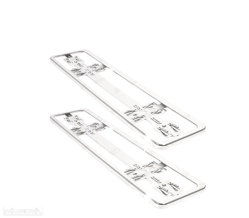 CONJUNTO DE SUPORTES DE MATRICULAS CROMADOS - 1