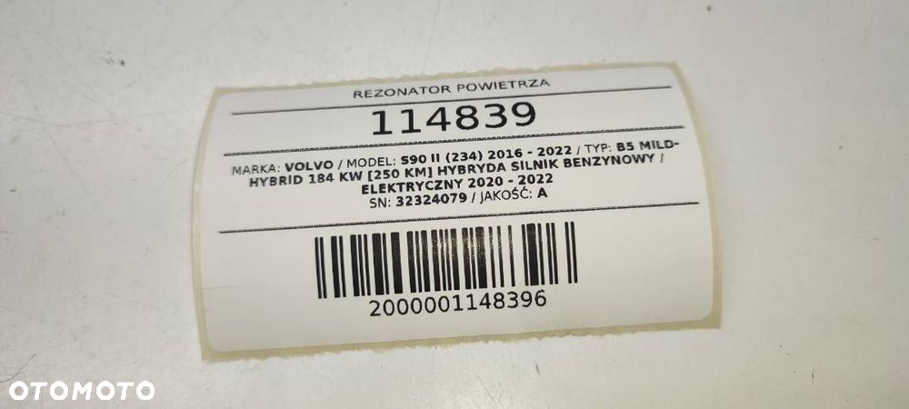 REZONATOR POWIETRZA PRZEWÓD VOLVO S90 II 32324079 - 6