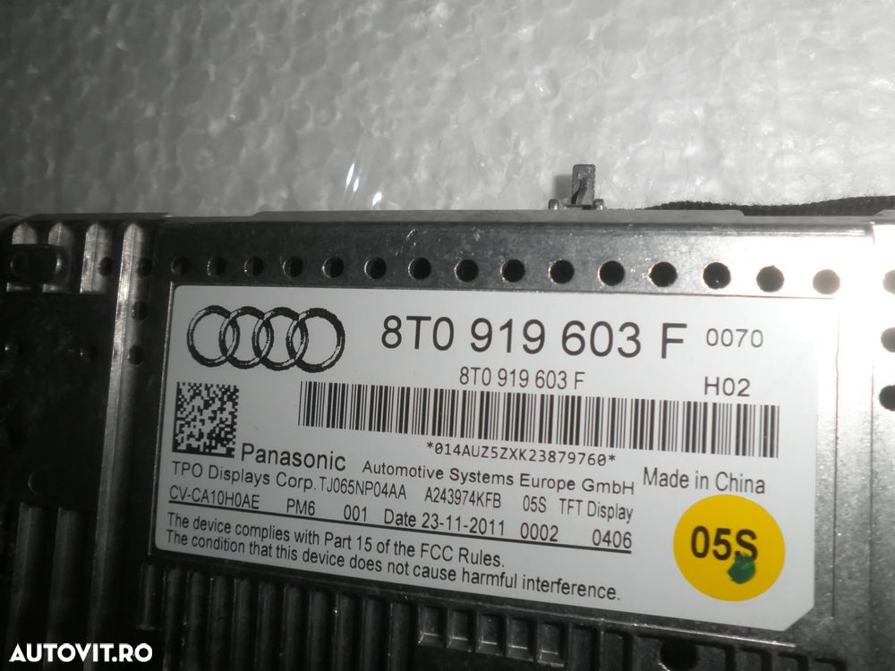 Display navigatie Audi A4 B8 Facelift, A5, 8T0919603F - 3