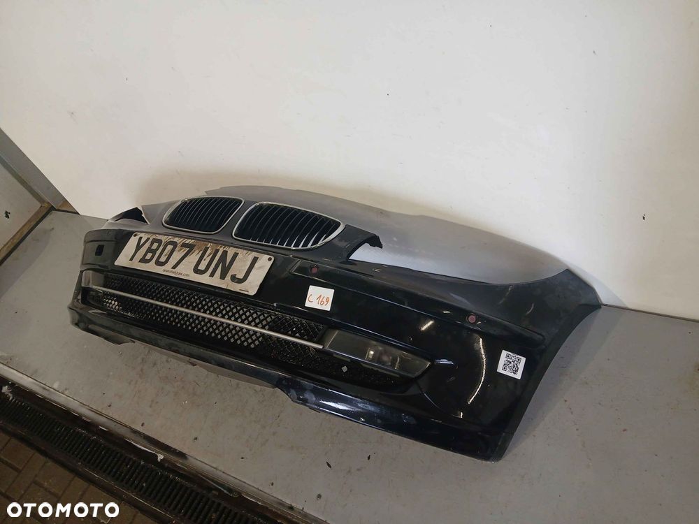 ^ ZDERZAK PRZÓD PRZEDNI BMW E87 SERIA 1 LIFT FL SCHWARZ 2 II CZARNY HALOGENY - 3