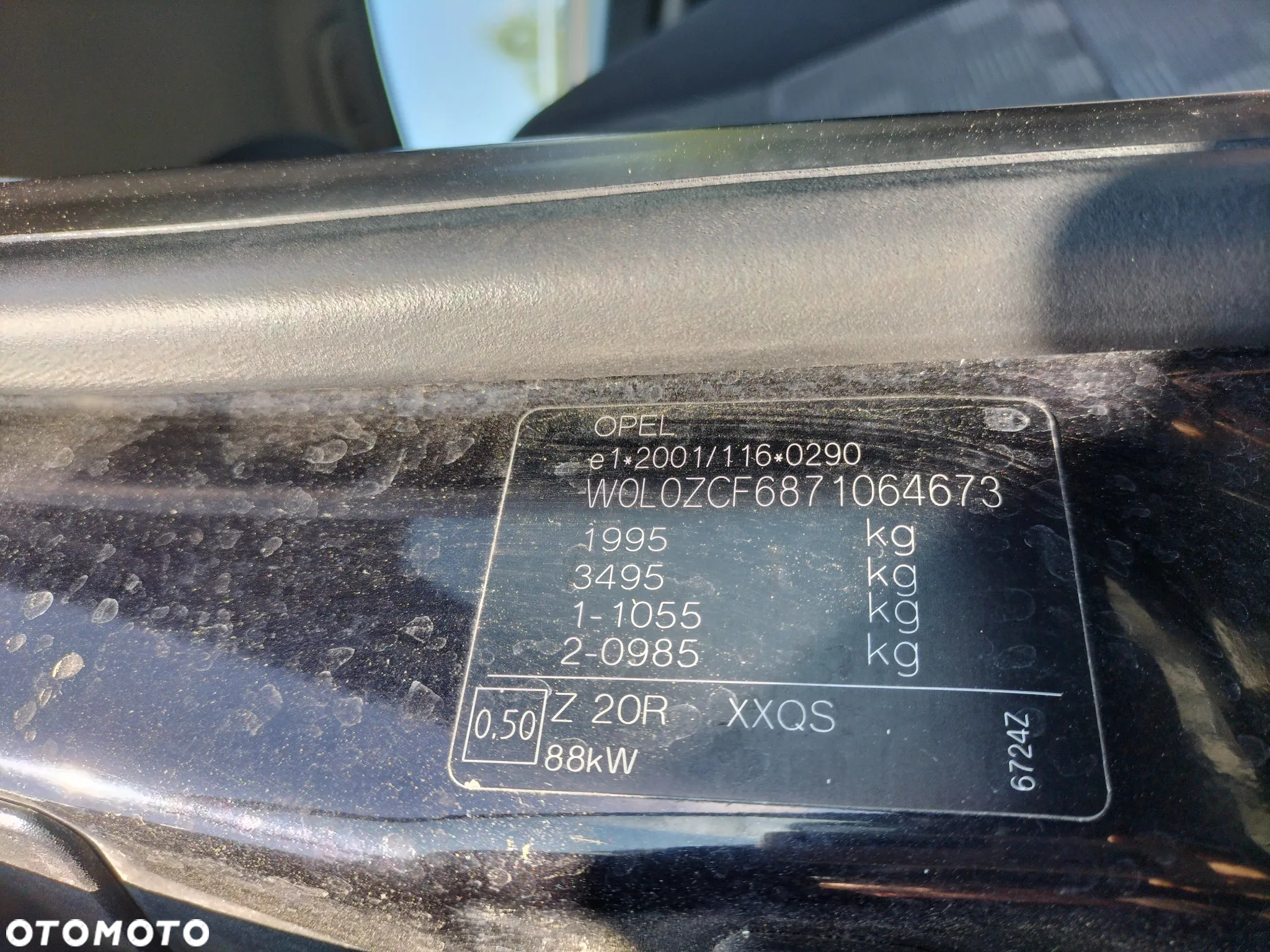 DRZWI PRAWE LEWE PRZÓD TYŁ OPEL VECTRA C HB LIFT 05-08r KOD LAK. Z20R - 19