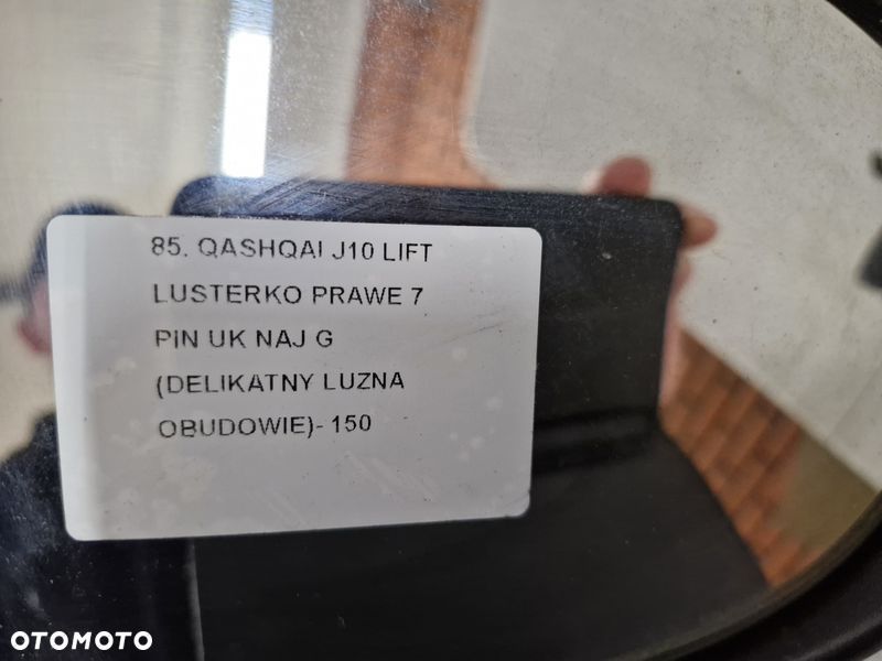 NISSAN QASHQAI 1 I J10 LIFT LUSTERKO DRZWI PRAWE 7 PIN NAJ G UK - 7