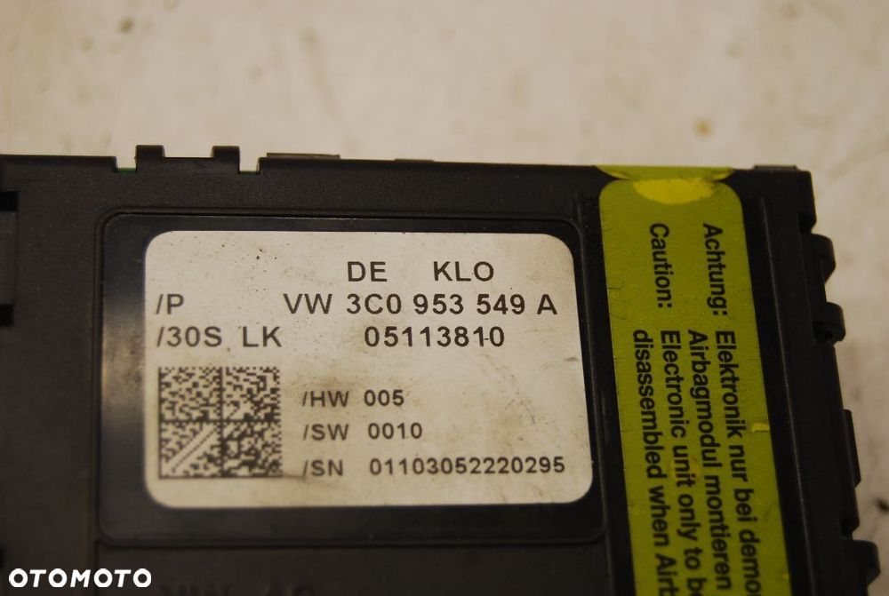 MODUŁ CZUJNIK KĄTA SKRĘTU 3C0953549A VW PASSAT B6 - 4