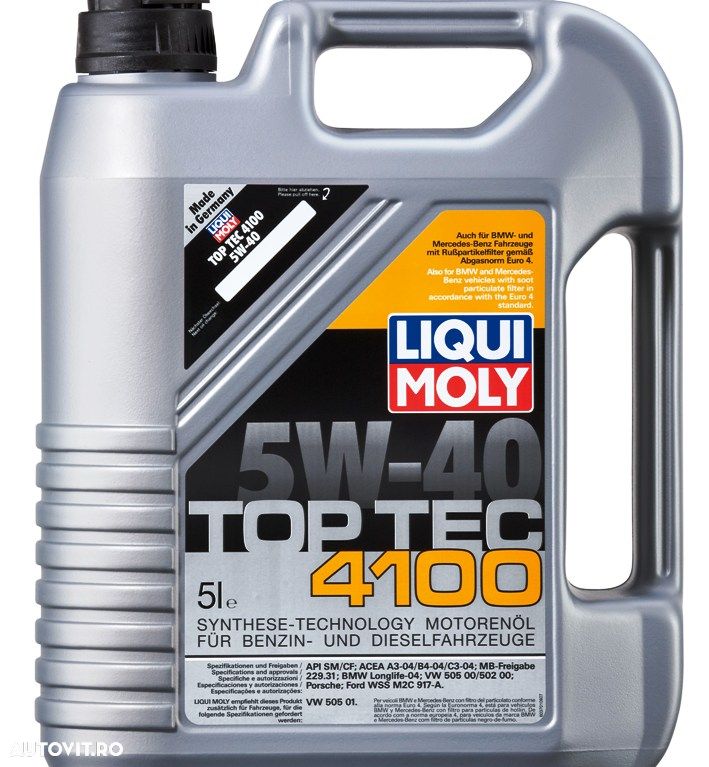 Ulei motor Liqui Moly 5W40 Top Tec 4100 1 litru - 1