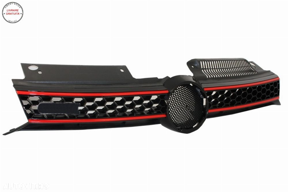 Grila Centrala VW Golf 6 VI (2008-2012) Golf 7 U Design cu Red Strip GTI LED dinam- livrare gratuita - 15