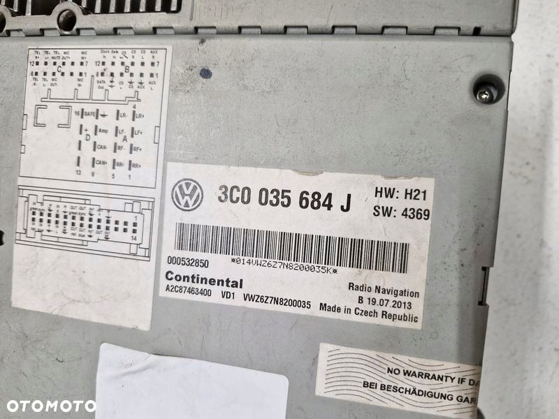 VOLKSWAGEN PASSAT B7 CC RADIO NAWIGACJA NAVI 3C0035684J - 6