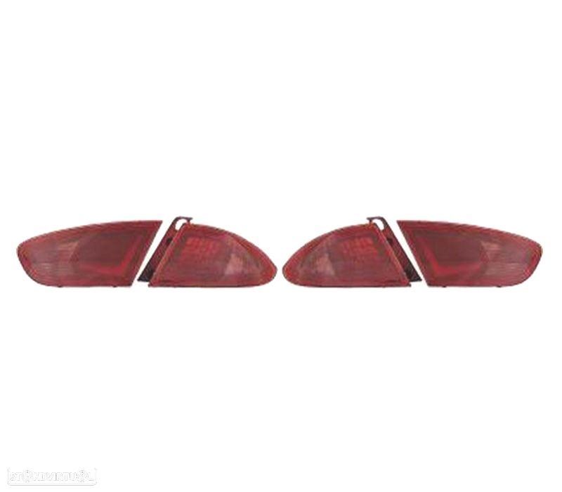 FAROLINS TRASEIROS SEAT LEON 1P 09-12 LIGHT BAR VERMELHO FUMADO FACELIFT LOOK - 2