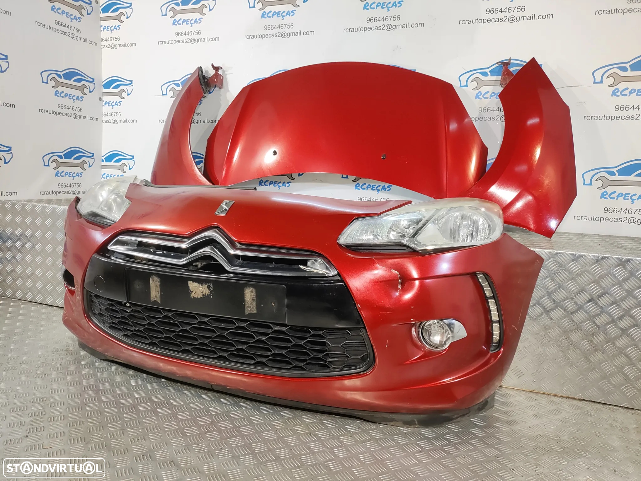 FRENTE COMPLETA CITROEN DS3 SA CAPOT PARACHOQUES GUARDA-LAMAS OTICAS RADIADOR VENTILADOR FRENTE FIBRA REFORÇO - 3