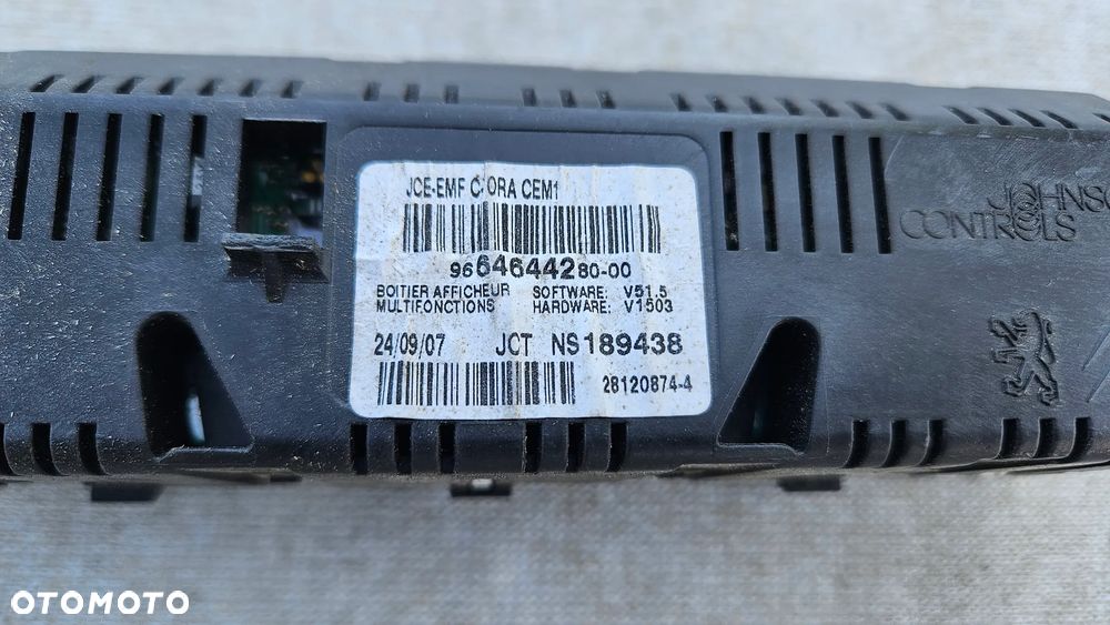 Wyświetlacz ekran radia zegarek Peugeot 308 I T7 2009r 9664644280 - 3