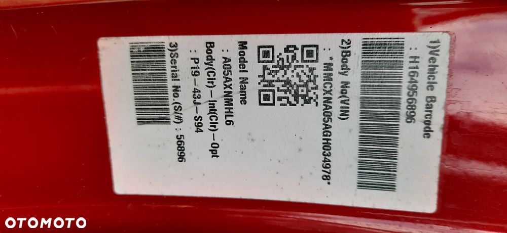 Mitsubishi Space Star II FL Blacharskie Kolor P19 Klapa tył Drzwi prawe przód lewe prawe tył  Błotnik prawy przód Lampa tył lewa prawa - 8