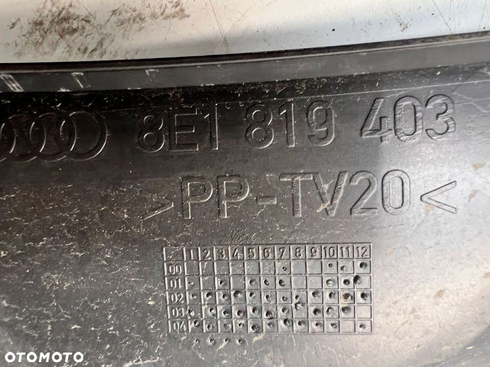 PODSZYBIE PLASTIKOWE AUDI A4 B7 8E1819403 - 8