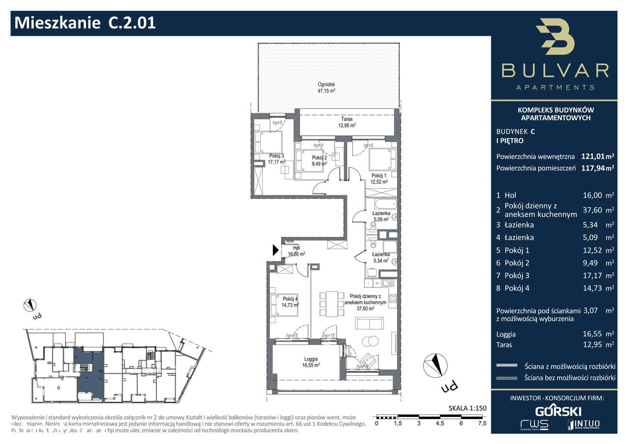 Bulvar Apartments | mieszkanie 5-pok. | C.2.01 - Pełny obrazek: 2/20