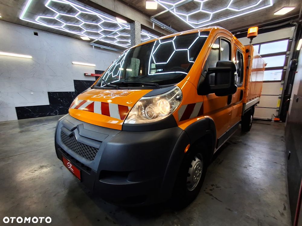 Citroën Jumper Ducato Doka Dubel Kabina Brygadówka Skrzynia Pomarańczowy Służba Drogowa Służba Autostradowa Plandeka Kamera Cofania Hak Webasto Klimatyzacja Niski Przebieg 99 Tyś Km 7 Osób - 2