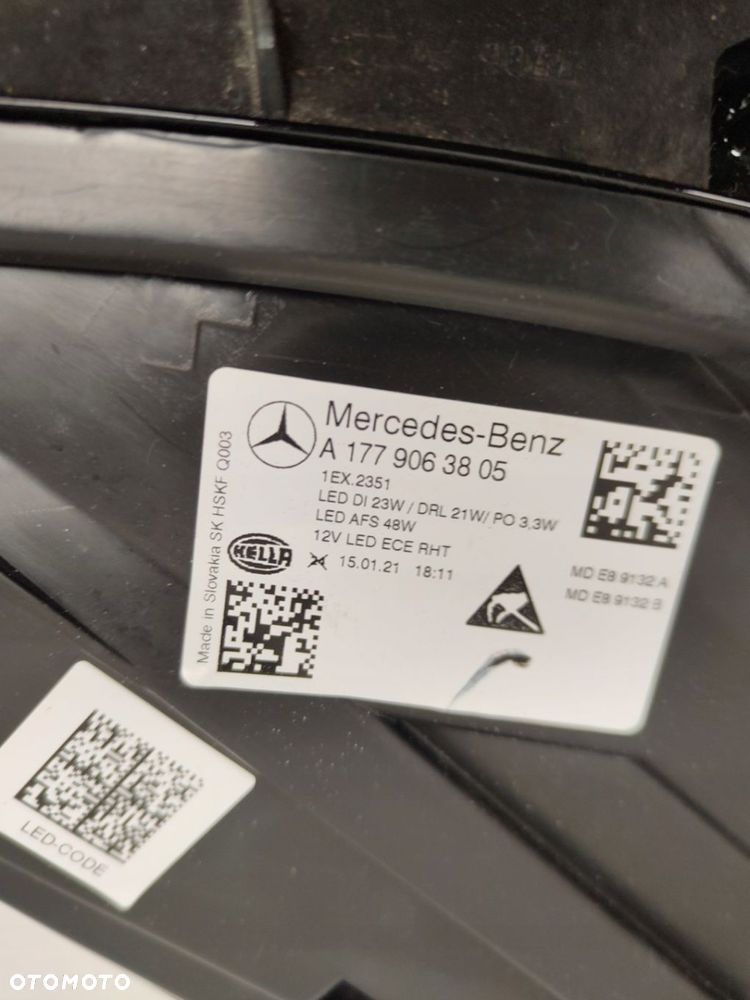 MERCEDES A KLASA W177 FULL LED PERFORMANCE LAMPA PRAWY PRZÓD A1779063805 - 6