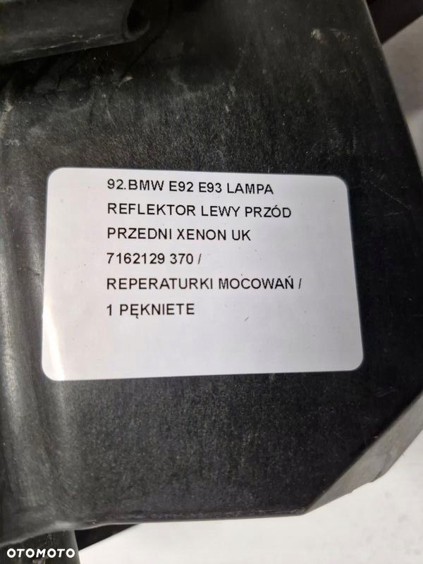 BMW E92 E93 LAMPA REFLEKTOR LEWY PRZÓD PRZEDNI XENON UK 7162129 - 8