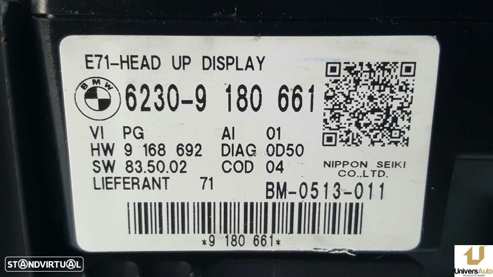 TELA/ECRÃ MULTIFUNÇÕES BMW X6 (E71) 3.5D - 3