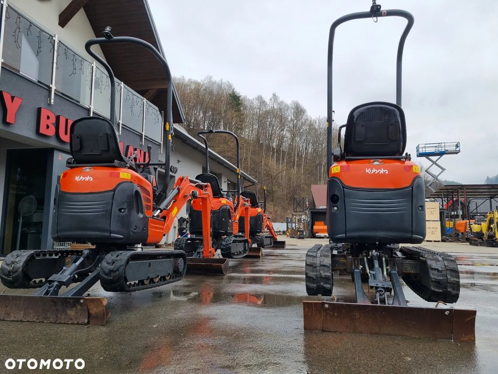 Kubota U10 Minikoparka Japońska 1.1tony. HURT! z Norwegii każda sztuka IGŁA! Zero śladów zużycia ładny stan gąsienic. Rok od 2015 do 2019. Jedna cena! Silnik 3 cylindry. Minikoparki sprowadzone z Norwegii. Rozsuwane Podwozia. Szybka Wolna jazda. Wyjscia dodatkowe na młot lub wiertnice. Serwisowane w DEKRA. Okazja do wyczerpania zapasów!  Zero luzów czy wycieków. Maszyny Pochodzą z dużej szkółki roślinnej. Potężna moc. Wersja Norweska - 18