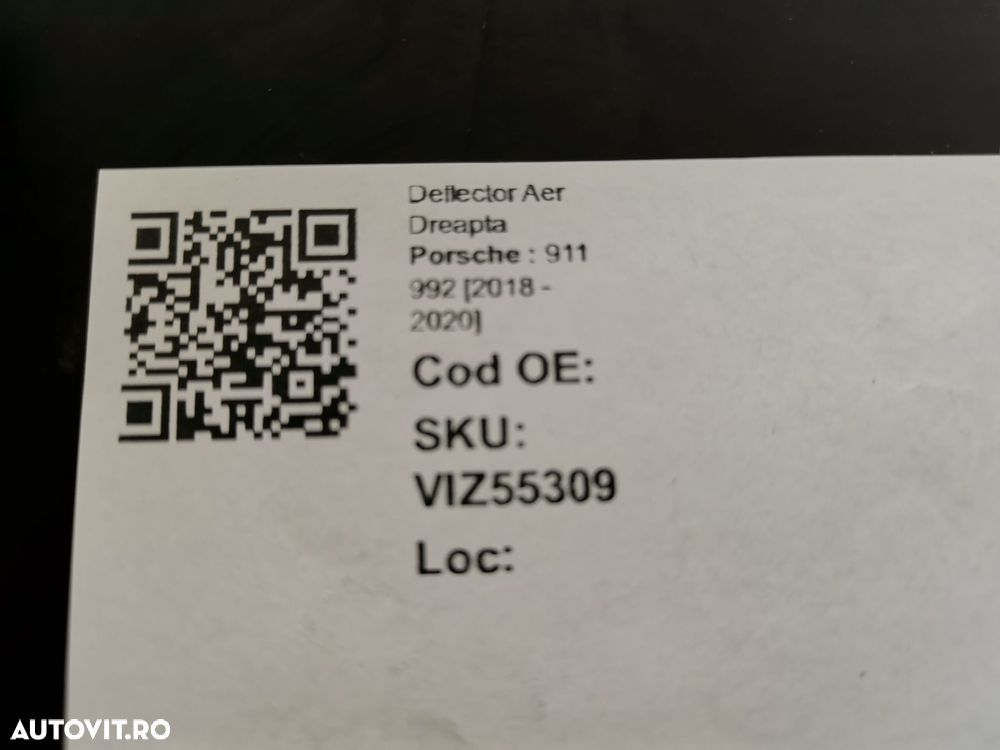 Deflector Aer Dreapta Porsche 911 992 2018 2019 2020 Original In Stare - 8