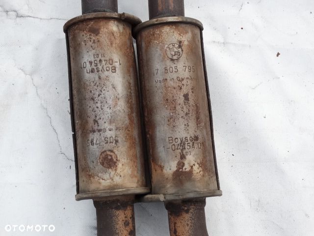 BMW 6 E63 645i 545i N62 V8 Tłumik Wydech Komplet Środkowy Końcowy Oryginał 7526182 7526175, 2 x 7505795 Tłumnik Układ Wydechowy - 7
