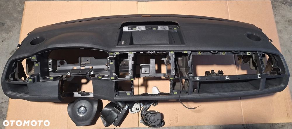VW T6 TRANSPORTER DESKA ROZDZIELCZA KONSOLA AIRBAG PASY KOMPLET ORYGINAŁ - 1