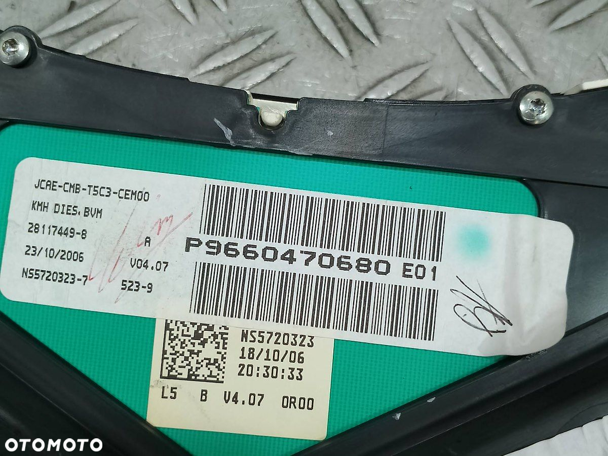 LICZNIK PEUGEOT 307 LIFT P9660470680 1.6 HDI - 6